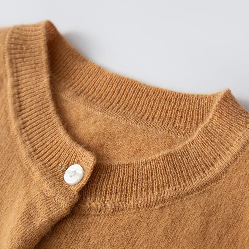Children's Wool Sweater O-neck Cardigan Autumn Winter Boys Girls Basic Simple 100% Merino Wool Knitwear Kids Casual Clothing Top