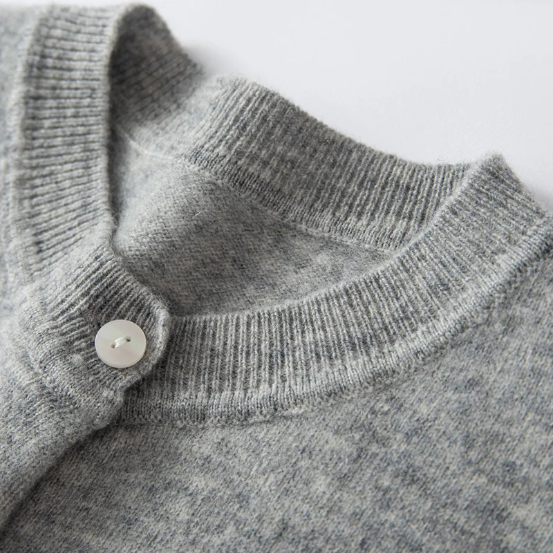 Children's Wool Sweater O-neck Cardigan Autumn Winter Boys Girls Basic Simple 100% Merino Wool Knitwear Kids Casual Clothing Top