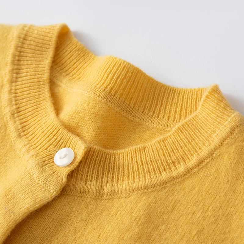Children's Wool Sweater O-neck Cardigan Autumn Winter Boys Girls Basic Simple 100% Merino Wool Knitwear Kids Casual Clothing Top