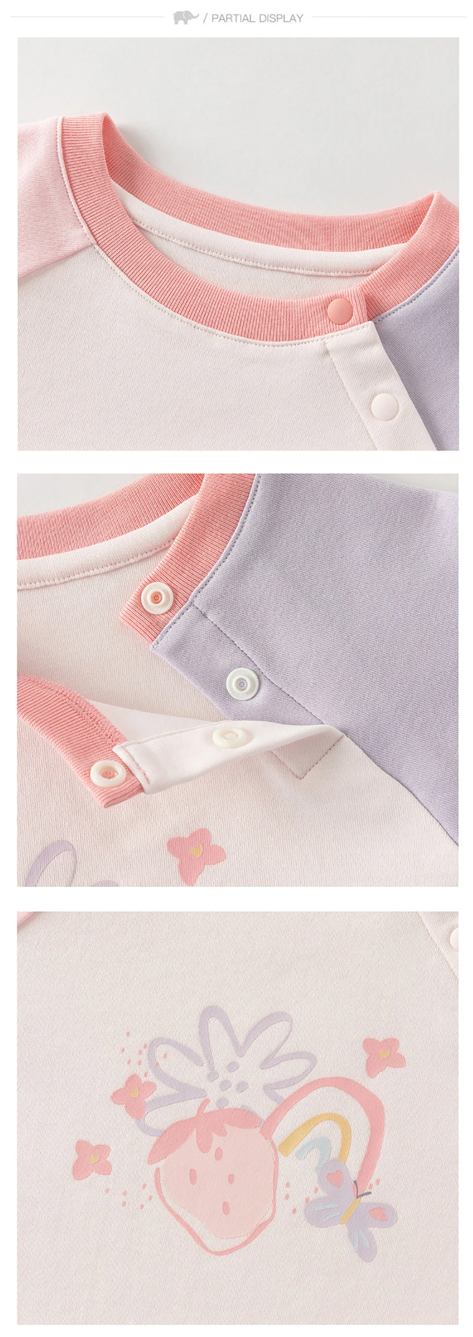 Dave Bella Children Long Sleeve Printed T-shirts Girls Sweet Spring Autumn Pullover Tops Baby Cotton Bottoming Clothes DB1261047