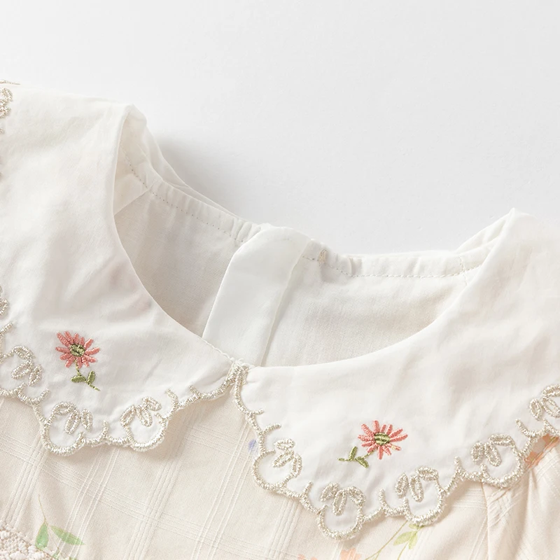 Dave Bella Children's Dresses Spring Autumn Pure Cotton Girl Sweet Elegant Skirt Outerwear Princess Party Kids Clothes DB2252121