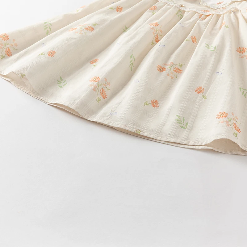 Dave Bella Children's Dresses Spring Autumn Pure Cotton Girl Sweet Elegant Skirt Outerwear Princess Party Kids Clothes DB2252121