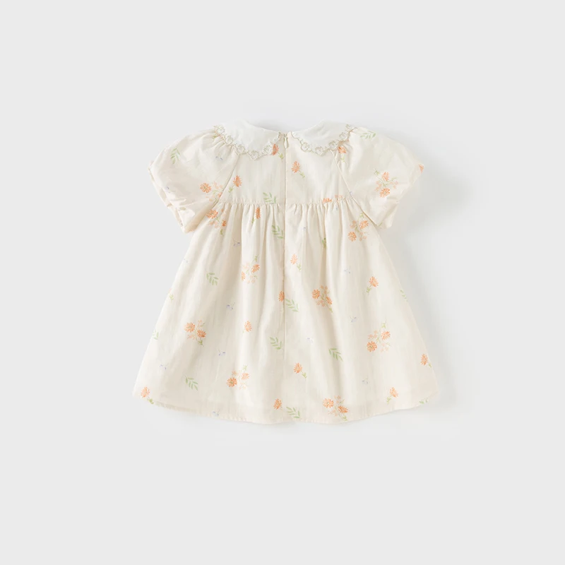 Dave Bella Children's Dresses Spring Autumn Pure Cotton Girl Sweet Elegant Skirt Outerwear Princess Party Kids Clothes DB2252121