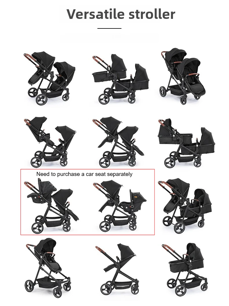 NEW Lightweight Twin Stroller Foldable Double Seat Stroller Portable Twin Multifunctional Stroller Can Be Taken On Board