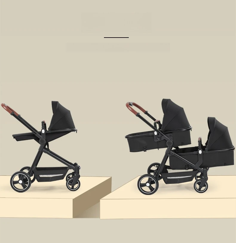 NEW Lightweight Twin Stroller Foldable Double Seat Stroller Portable Twin Multifunctional Stroller Can Be Taken On Board