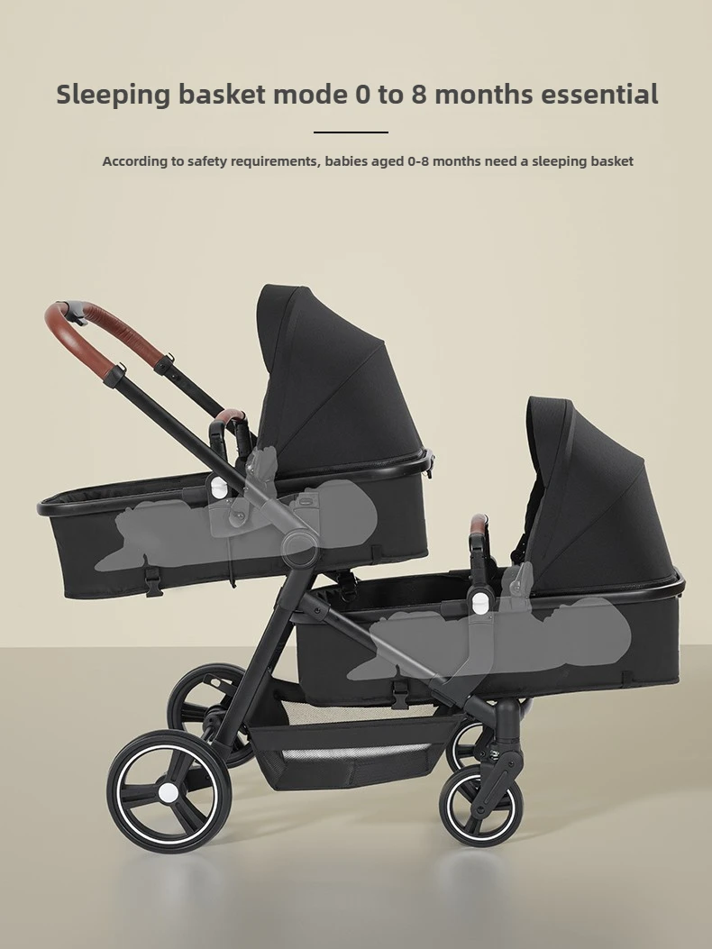 NEW Lightweight Twin Stroller Foldable Double Seat Stroller Portable Twin Multifunctional Stroller Can Be Taken On Board