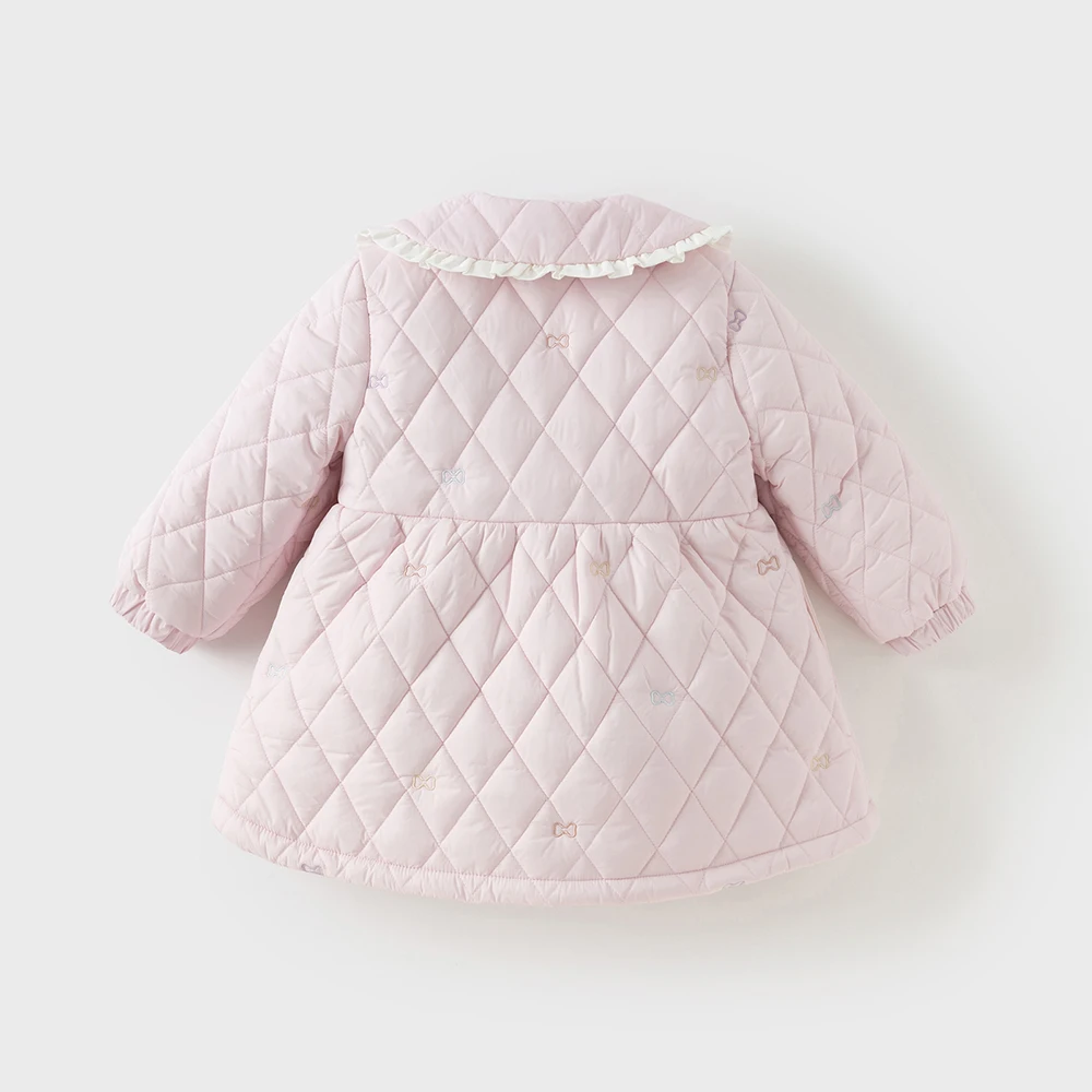 Dave Bella Children Girls Gentle Cute Cotton Jacket Top Sweet Outerwear Winter Fashion Casual Parka Outdoor Warm DB4253754