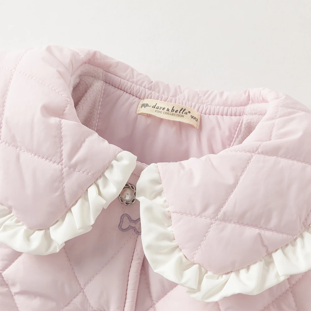 Dave Bella Children Girls Gentle Cute Cotton Jacket Top Sweet Outerwear Winter Fashion Casual Parka Outdoor Warm DB4253754