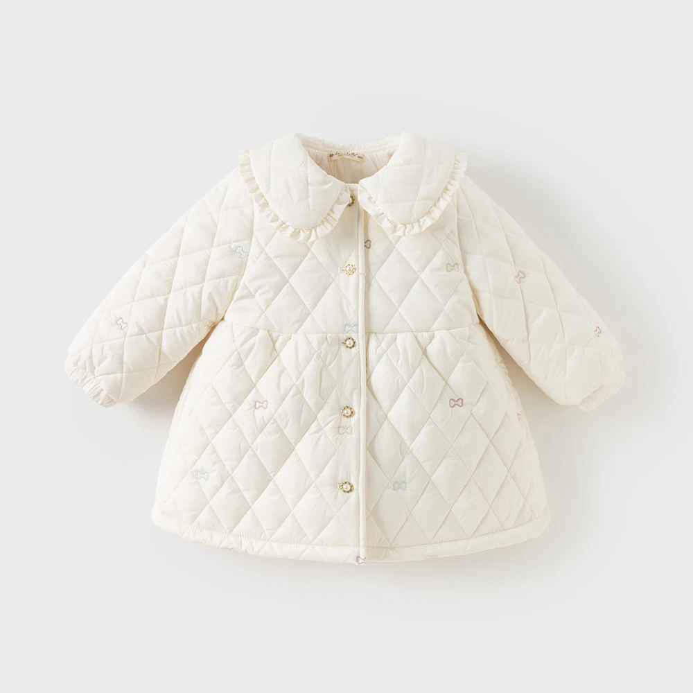 Dave Bella Children Girls Gentle Cute Cotton Jacket Top Sweet Outerwear Winter Fashion Casual Parka Outdoor Warm DB4253754