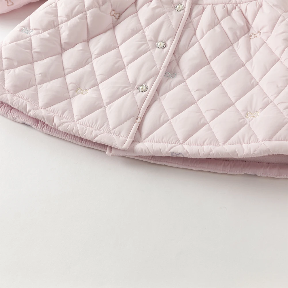 Dave Bella Children Girls Gentle Cute Cotton Jacket Top Sweet Outerwear Winter Fashion Casual Parka Outdoor Warm DB4253754