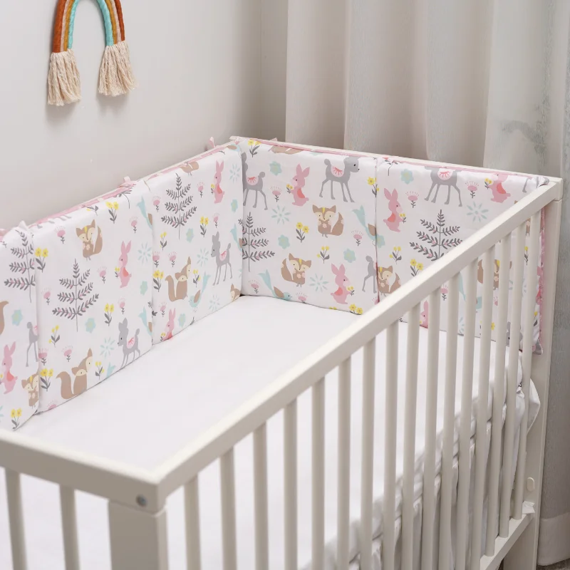 6pcs Baby Bumpers for Crib 30x30cm Cartoon Bedding Set Protector for Infant Boys Girls Nursery Furniture Kids Cot Bed