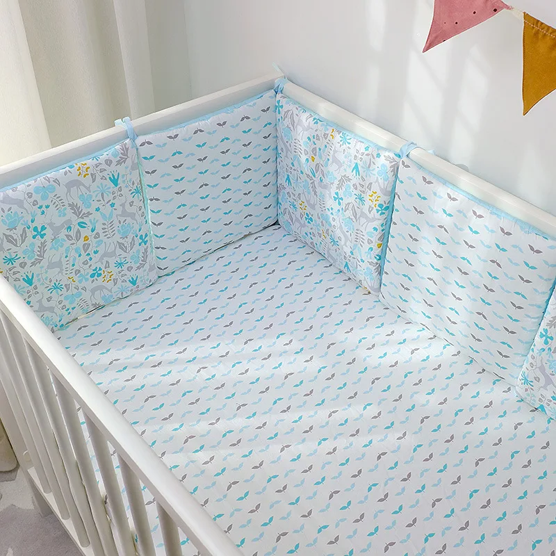 6pcs Baby Bumpers for Crib 30x30cm Cartoon Bedding Set Protector for Infant Boys Girls Nursery Furniture Kids Cot Bed