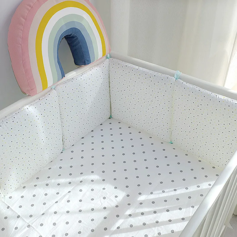 6pcs Baby Bumpers for Crib 30x30cm Cartoon Bedding Set Protector for Infant Boys Girls Nursery Furniture Kids Cot Bed