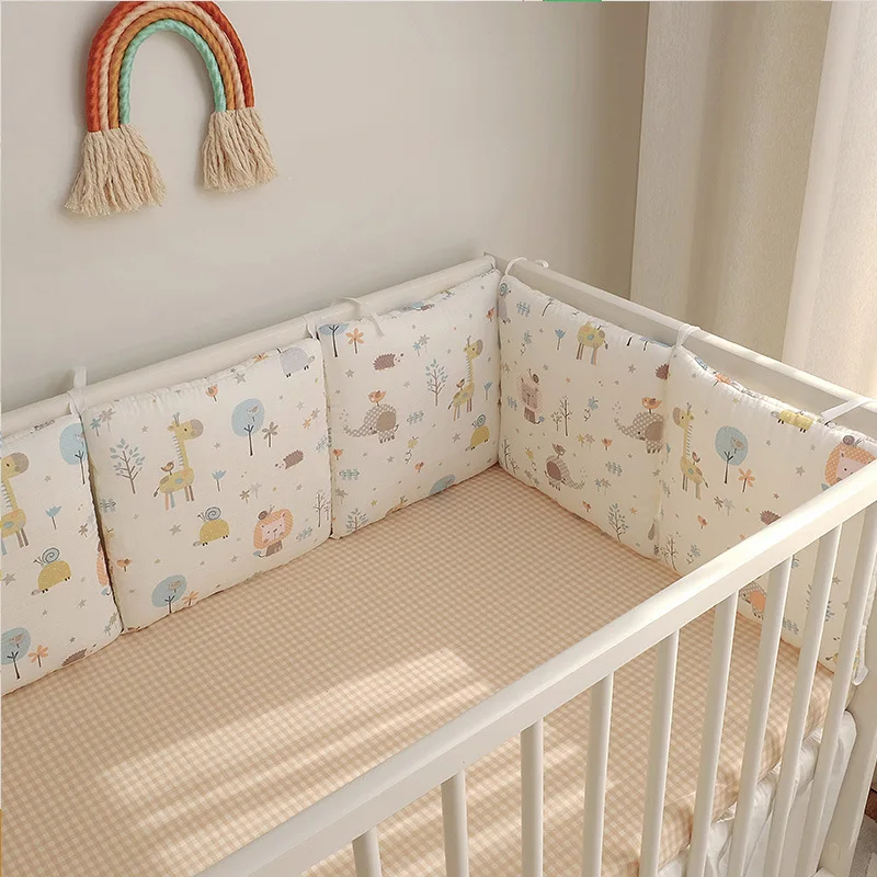 6pcs Baby Bumpers for Crib 30x30cm Cartoon Bedding Set Protector for Infant Boys Girls Nursery Furniture Kids Cot Bed