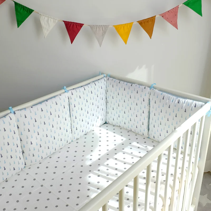 6pcs Baby Bumpers for Crib 30x30cm Cartoon Bedding Set Protector for Infant Boys Girls Nursery Furniture Kids Cot Bed