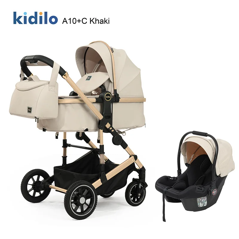 2025 New High-view Baby Stroller Car Seat Can Sit and Lie Down Two-way Baby Carrier Three-in-one Baby Stroller Artifact