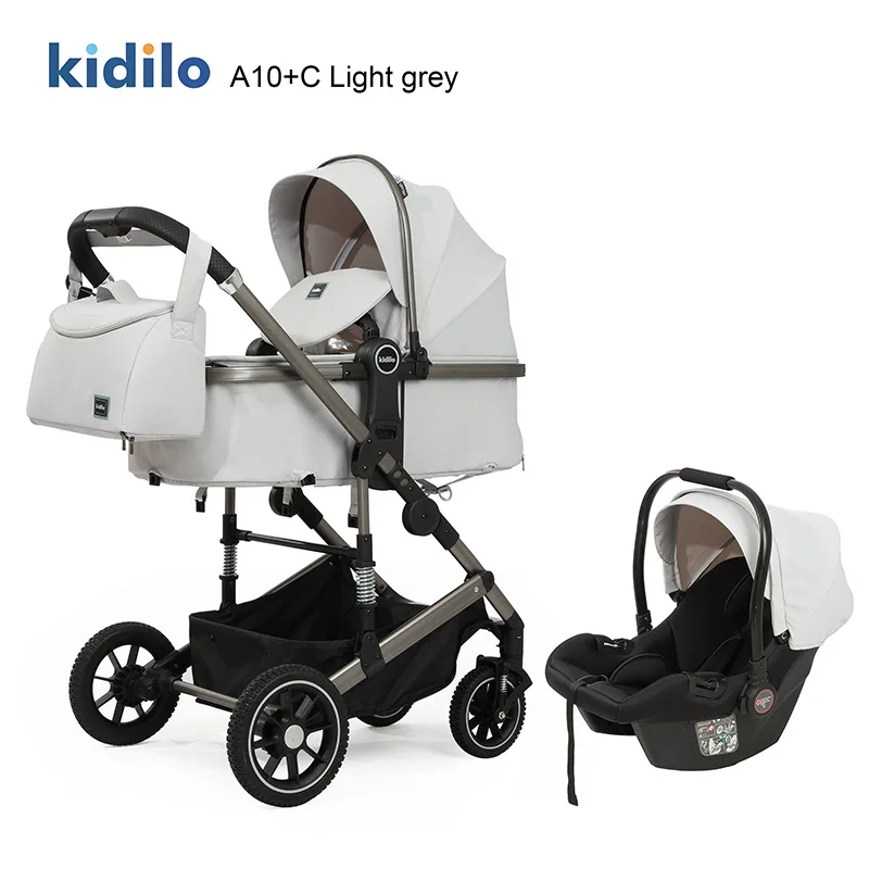 2025 New High-view Baby Stroller Car Seat Can Sit and Lie Down Two-way Baby Carrier Three-in-one Baby Stroller Artifact