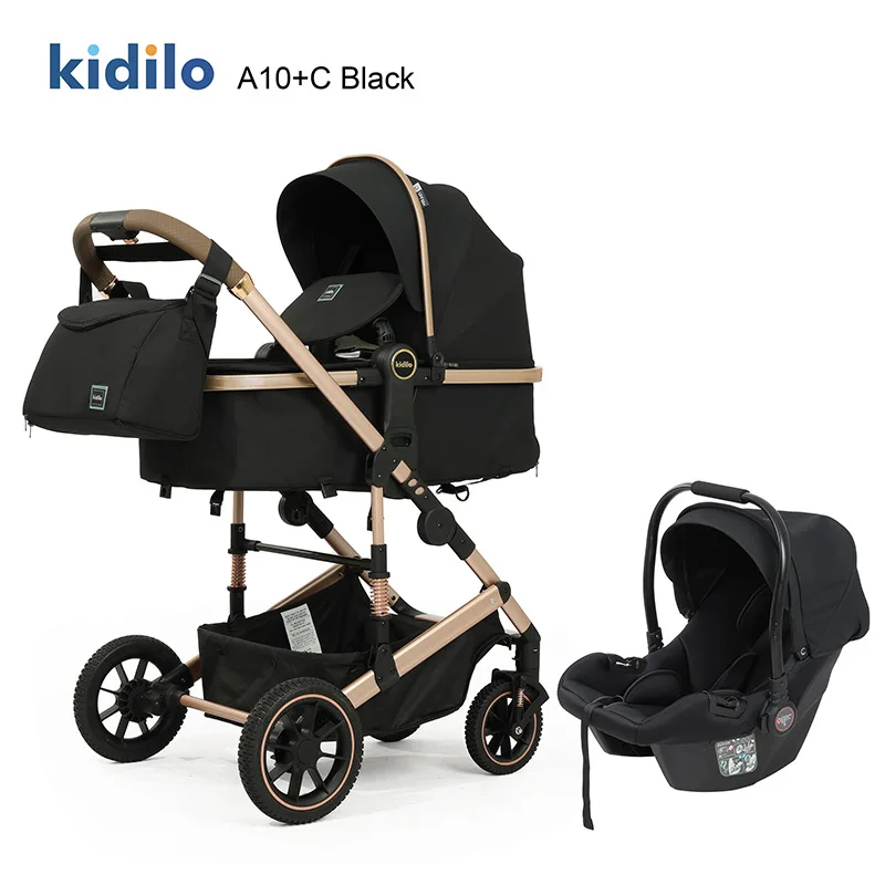 2025 New High-view Baby Stroller Car Seat Can Sit and Lie Down Two-way Baby Carrier Three-in-one Baby Stroller Artifact