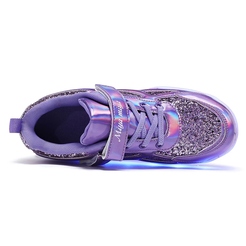 Children's Sneakers Men's Girls Roller Skates Ice Skates Wheeled Pink Led Light Kids Led Shoes Boys USB Charging Casual Footwear