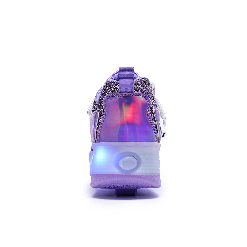 Children's Sneakers Men's Girls Roller Skates Ice Skates Wheeled Pink Led Light Kids Led Shoes Boys USB Charging Casual Footwear