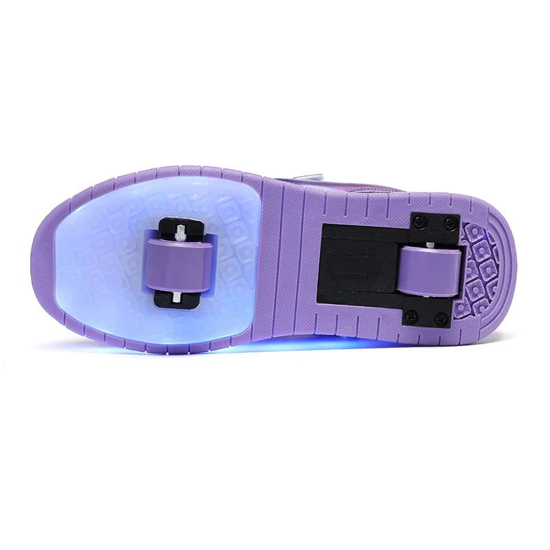 Children's Sneakers Men's Girls Roller Skates Ice Skates Wheeled Pink Led Light Kids Led Shoes Boys USB Charging Casual Footwear