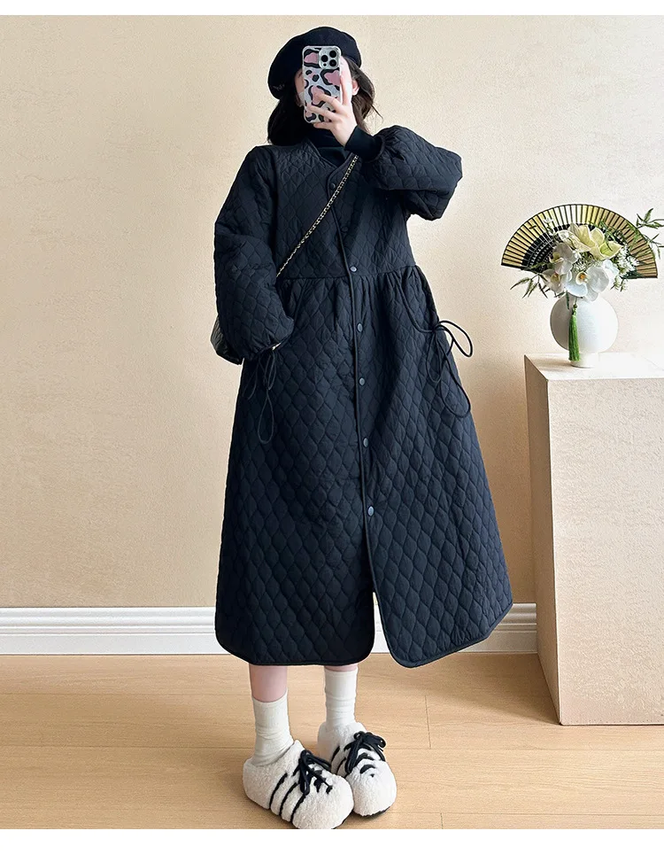 2025 Trendy Premium Pregnancy Coat Winter Cotton Blend Dress With Jacket Warm Elegant Comfortable Stylish Maternity Outfit