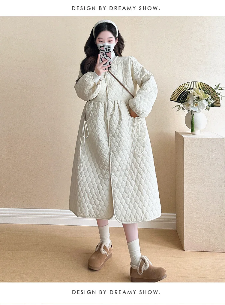2025 Trendy Premium Pregnancy Coat Winter Cotton Blend Dress With Jacket Warm Elegant Comfortable Stylish Maternity Outfit