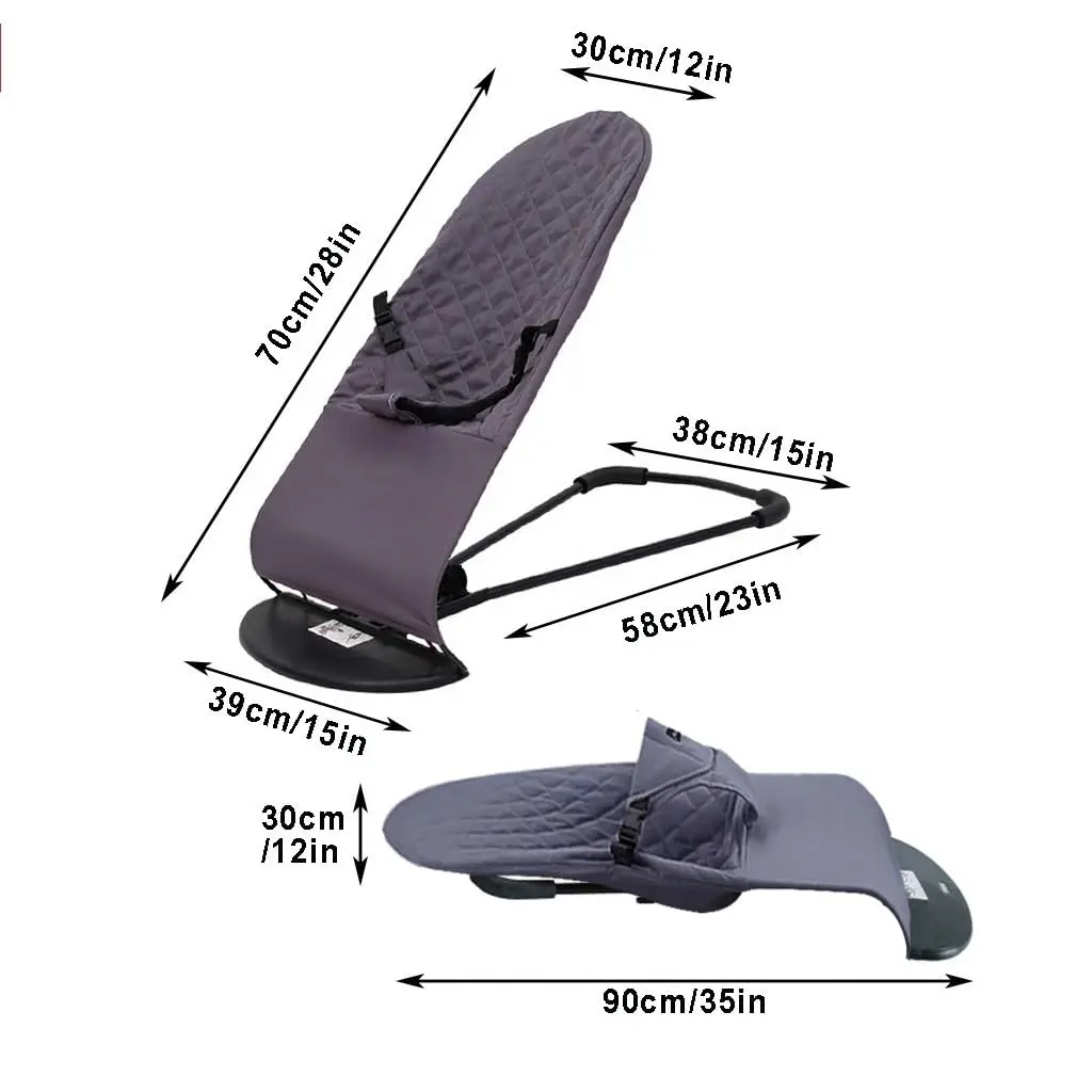 Baby Rocking Chair Baby Bouncer Seat Portable Foldable with 3 Recline Positions Swing Chair Baby Cradle