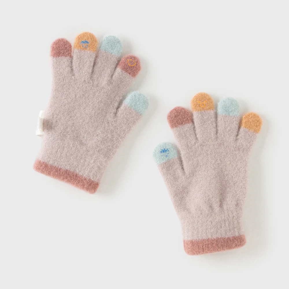 Dave Bella Girls Finger Gloves Winter Autumn Baby Kids Plush Thickened Gloves Toddler Warmth Outerwear Children Gloves DB4254631