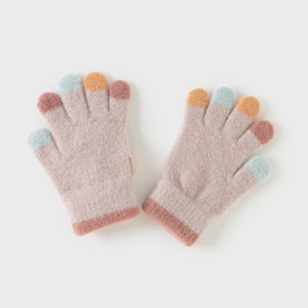 Dave Bella Girls Finger Gloves Winter Autumn Baby Kids Plush Thickened Gloves Toddler Warmth Outerwear Children Gloves DB4254631