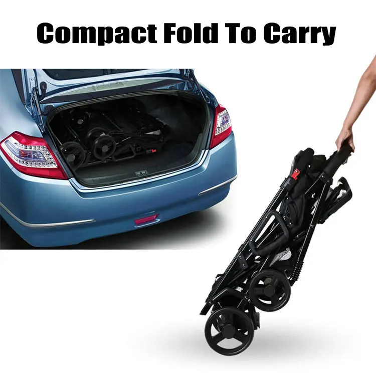 Lightweight Tandem Stroller, Back Seat Can Load 2-5 Ages Kids, Foldable Twins Stroller Can Sit Can Lie Twins Stroller