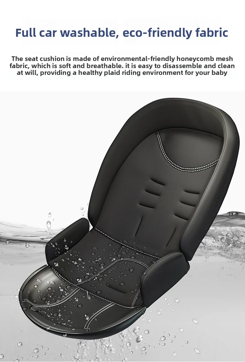 High-view Four-wheel Baby Stroller, Reversible, Lightweight and Foldable, with A Safety Carrier – A Three-in-one Stroller.