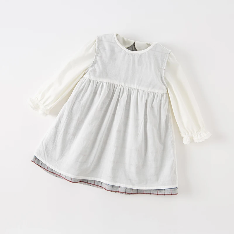 Dave Bella Girls' Plaid Long Sleeve Autumn Spring Dress Children Cute Winter Bottom Dress Casual Party Clothes DB3222818