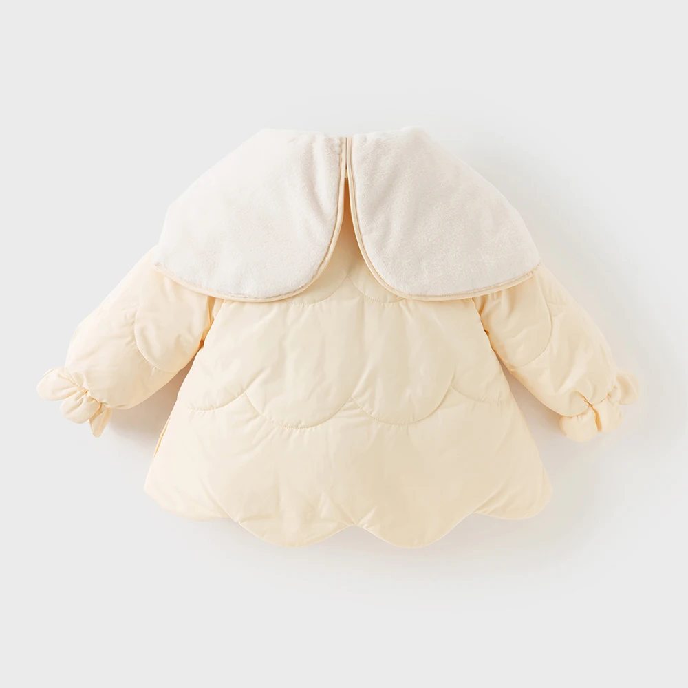 Dave Bella Girls Warm Jacket Autumn Winter Baby Plush Hoodie Children Thicken Overcoat Gentle Waterproof Kids Clothing DB4254636
