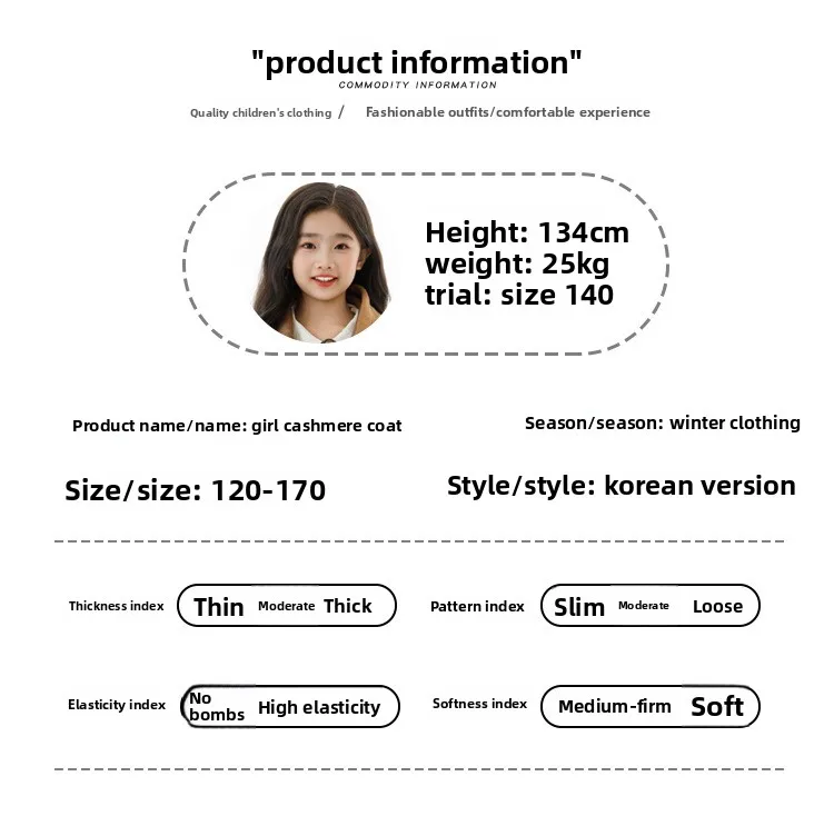 Winter Warm Wool Duffle Coat for Girls Hooded Mid Length Horn Toggle Button Windproof Casual Daily Outer Overcoat 2-14Y Teen