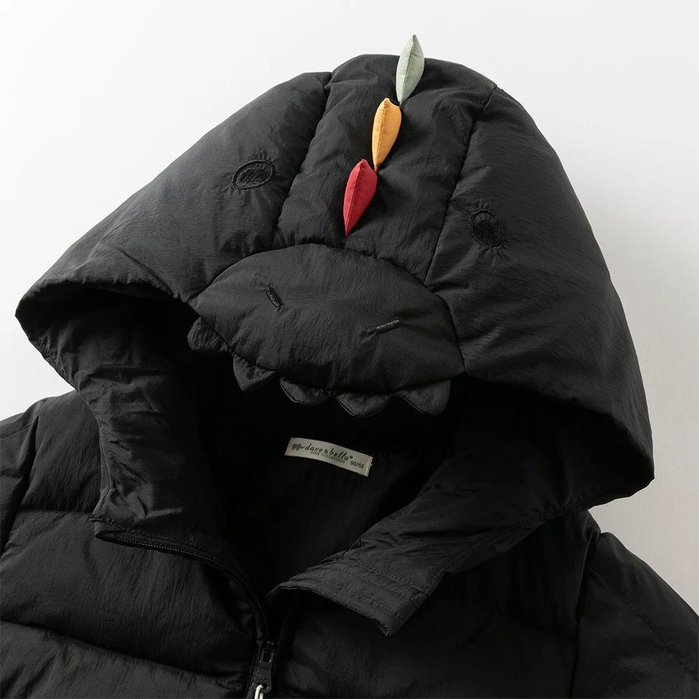 Dave Bella Boys' Down Jacket Winter Clothing Children's Dinosaur Baby Trendy White Duck Down Coat Kids' Outing Top DB4254194