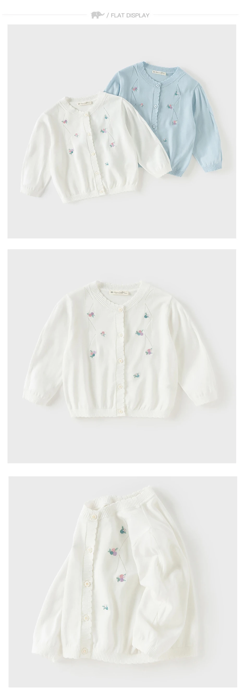 Dave Bella Gilrs Spring Summer Cardigan Sweater Kids Hollow Knitted Cool Sweater Children Outerwear Kids Clothes DB2261869