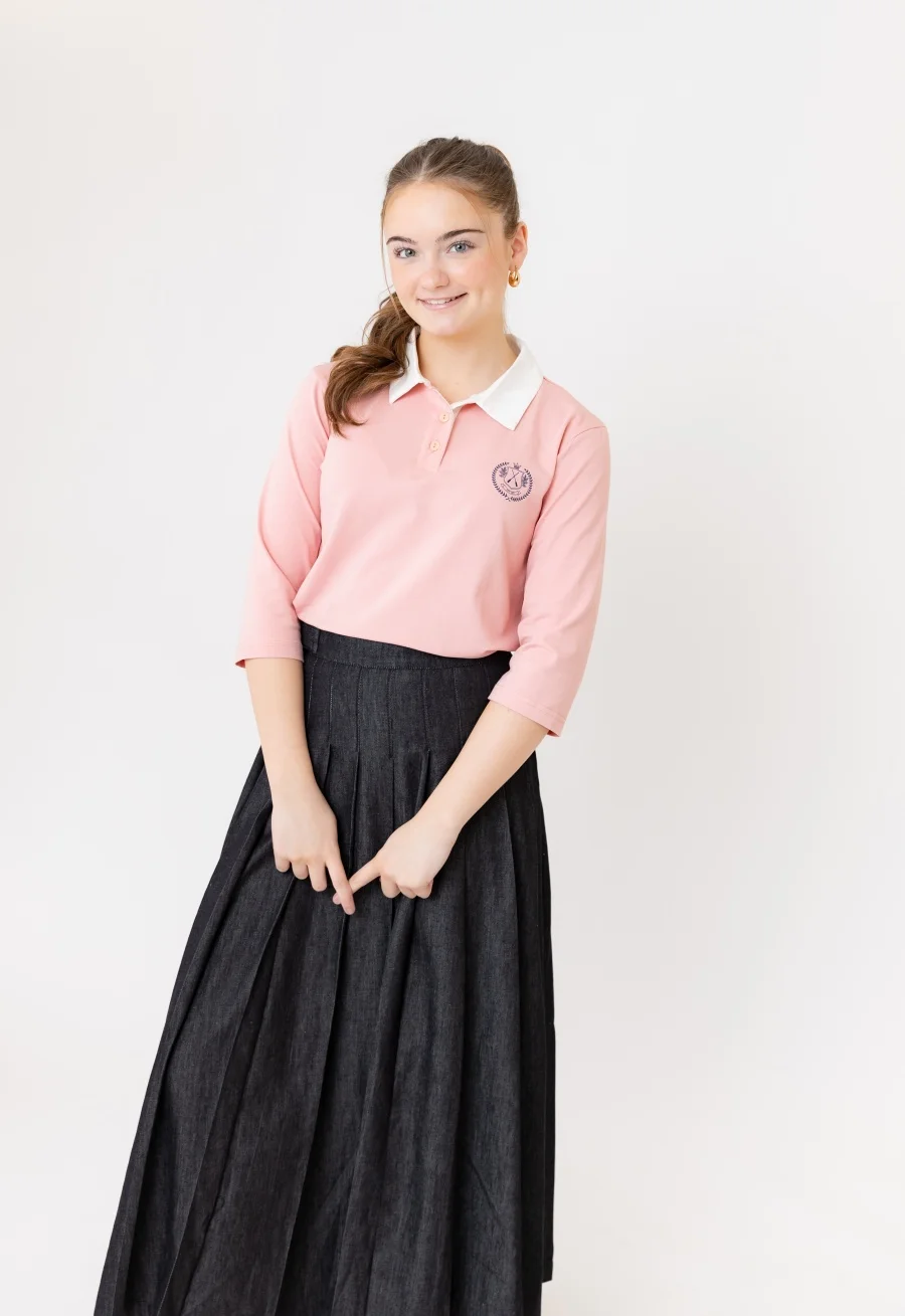 AP SS26 teen women loose contrast collar shirts girls ladies fashion cotton casual shirt tops clothing