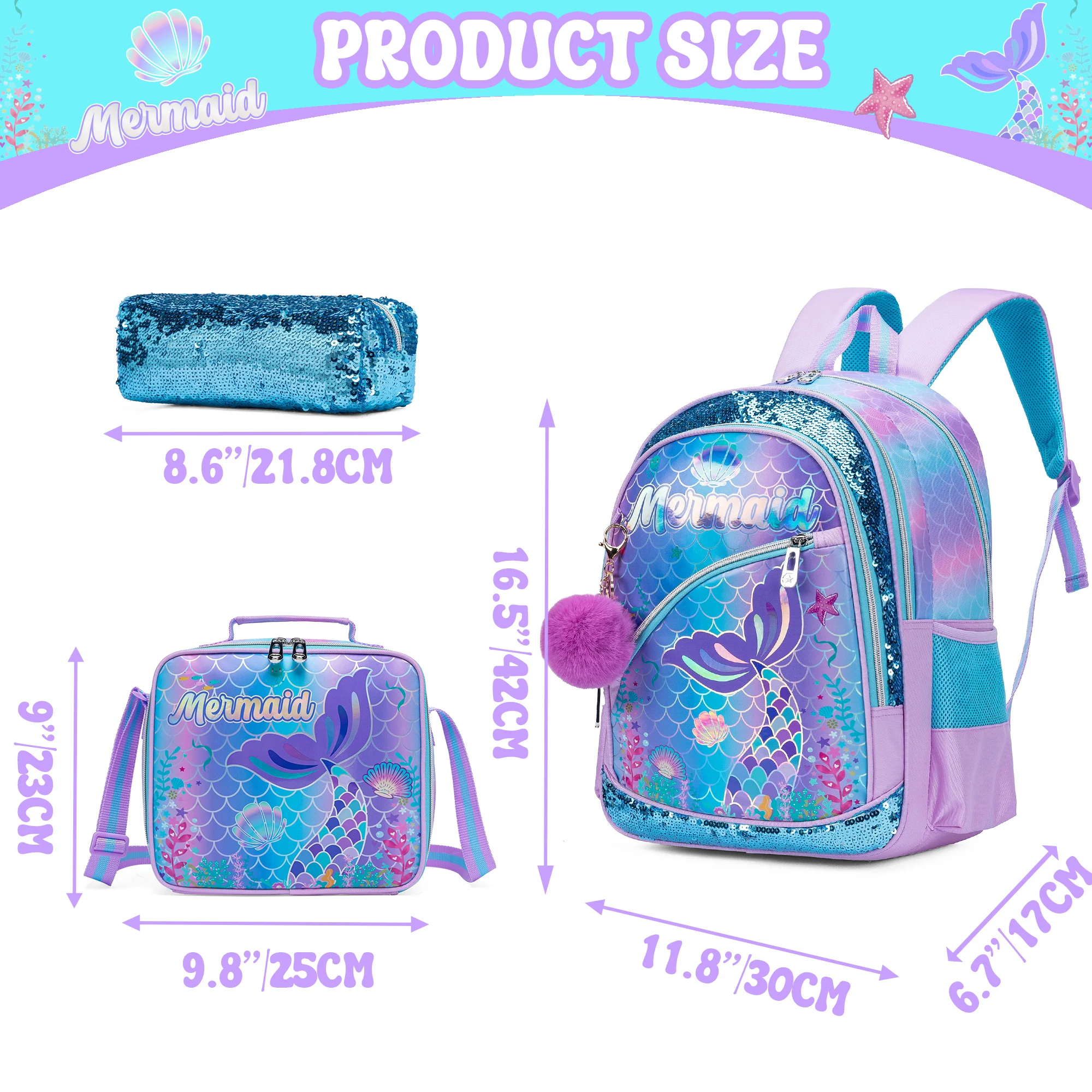 Meetbelify Backpack for Girls Cute Panda School Bag with Lunch Box for Elementary Student Kids Bookbag for Girls