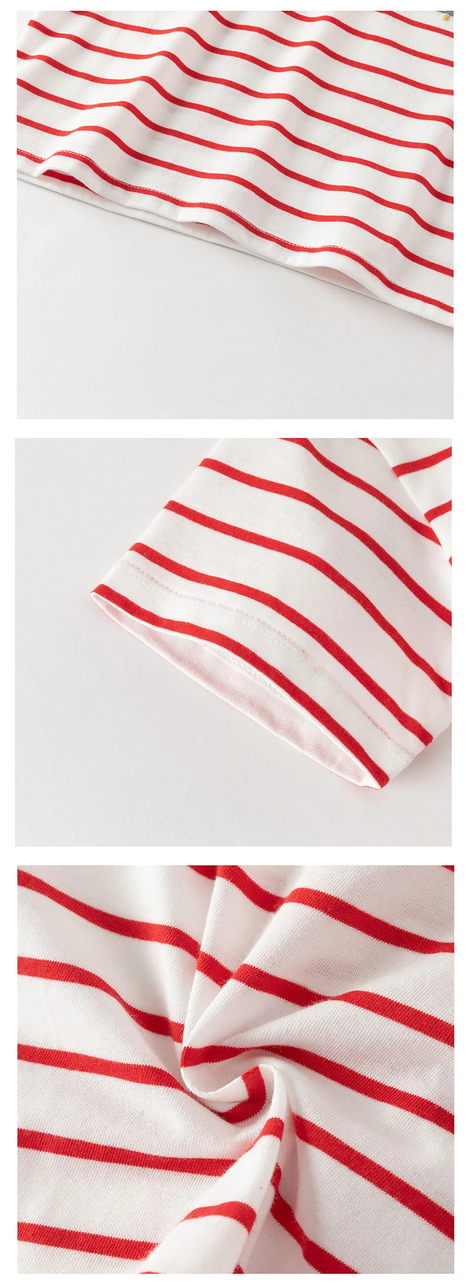 Dave Bella Boys Striped T-shirt Summer Short Sleeve Pullover Pure Cotton Bottoming Top Cool Casual Children Clothes DB2261630