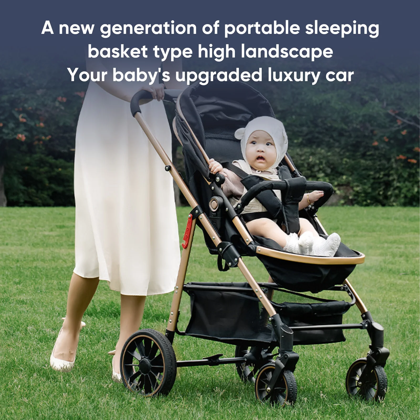 OWJHE 3 In 1 luxury stroller for baby, new, Portable, Travelling, foldable, aluminum frame, newborn shock absorber baby stroller