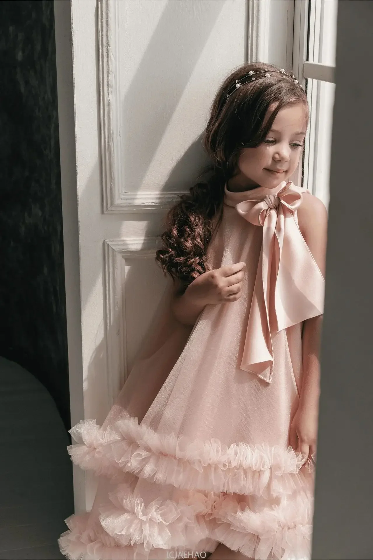 Teen Girl Clothes New Children Birthday Dress Fashion Banquet Party Gown Dresses Outfit French Sleeveless Halter Costume Kids