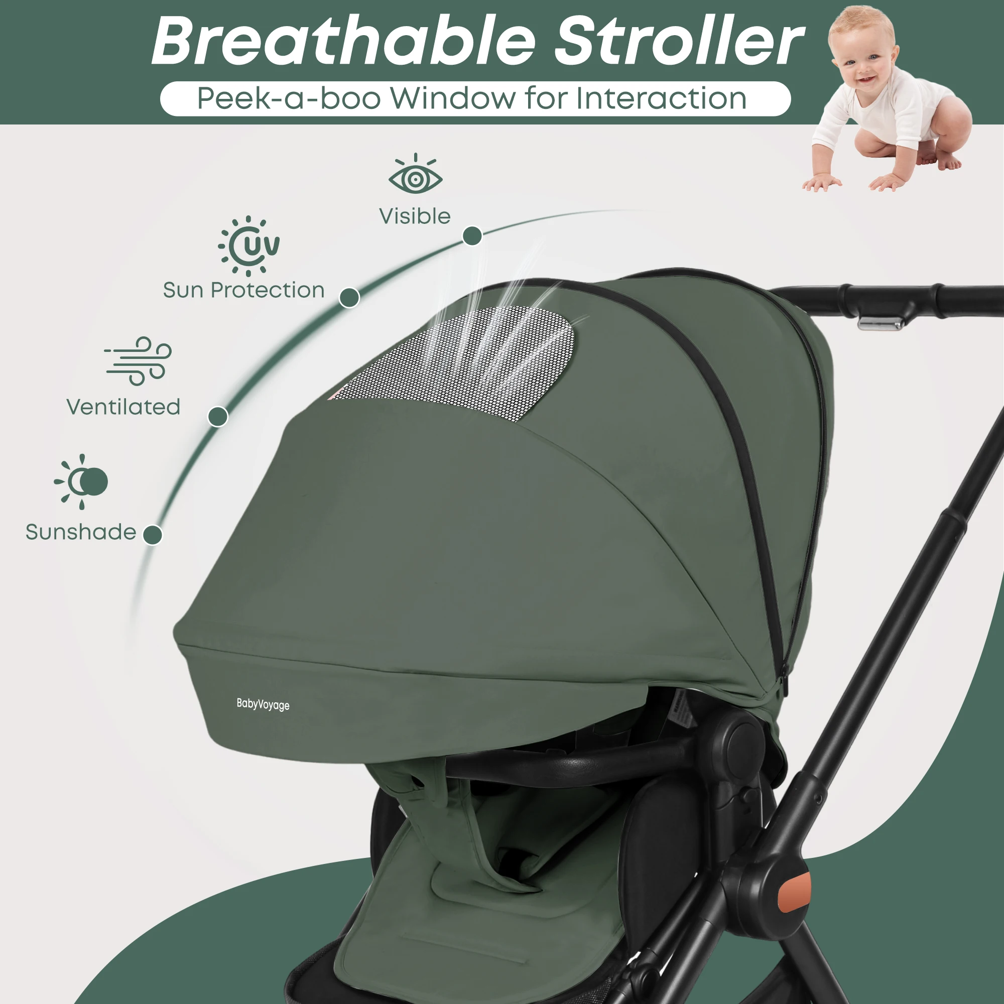 2-in-1 Lightweight Baby Safety Stroller Two-Way Newborn Seat Multifunctional Pushchair EU Stock Easy Folding Baby Stroller