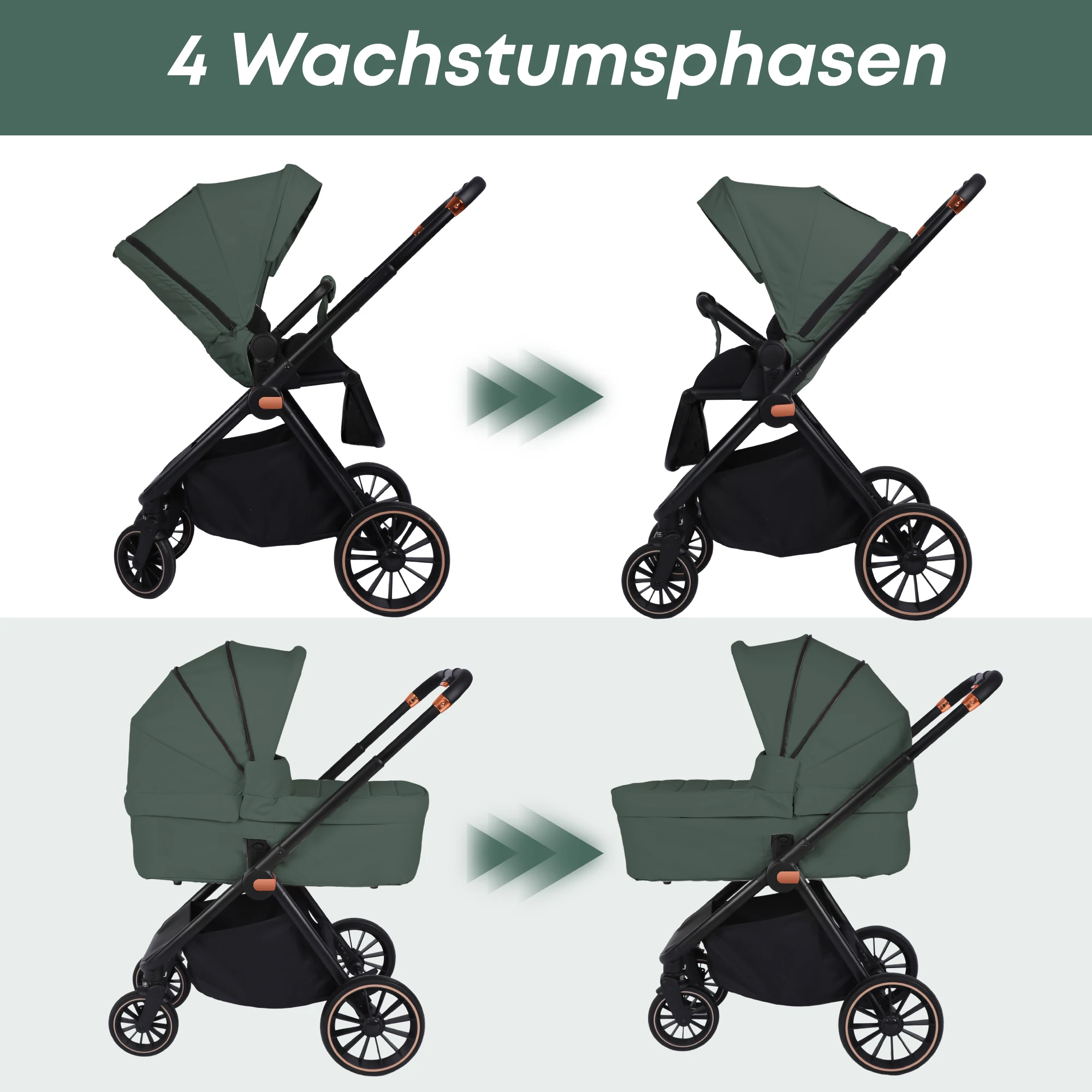 2-in-1 Lightweight Baby Safety Stroller Two-Way Newborn Seat Multifunctional Pushchair EU Stock Easy Folding Baby Stroller