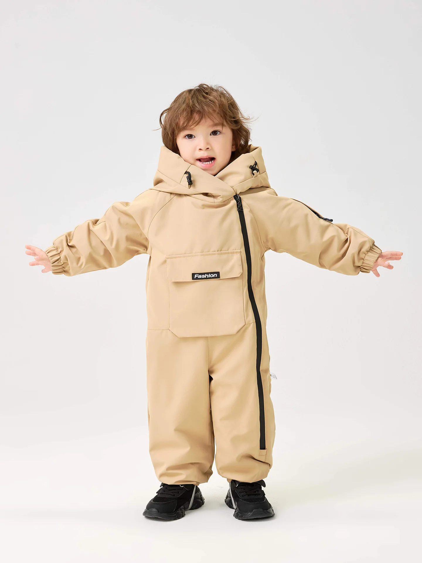 2026 Winter Baby Clothes Warm Fur Lining Boys Snowsuit Windy Proof Baby Ski Rompers Kids Girls Jumpsuits 2-5Y
