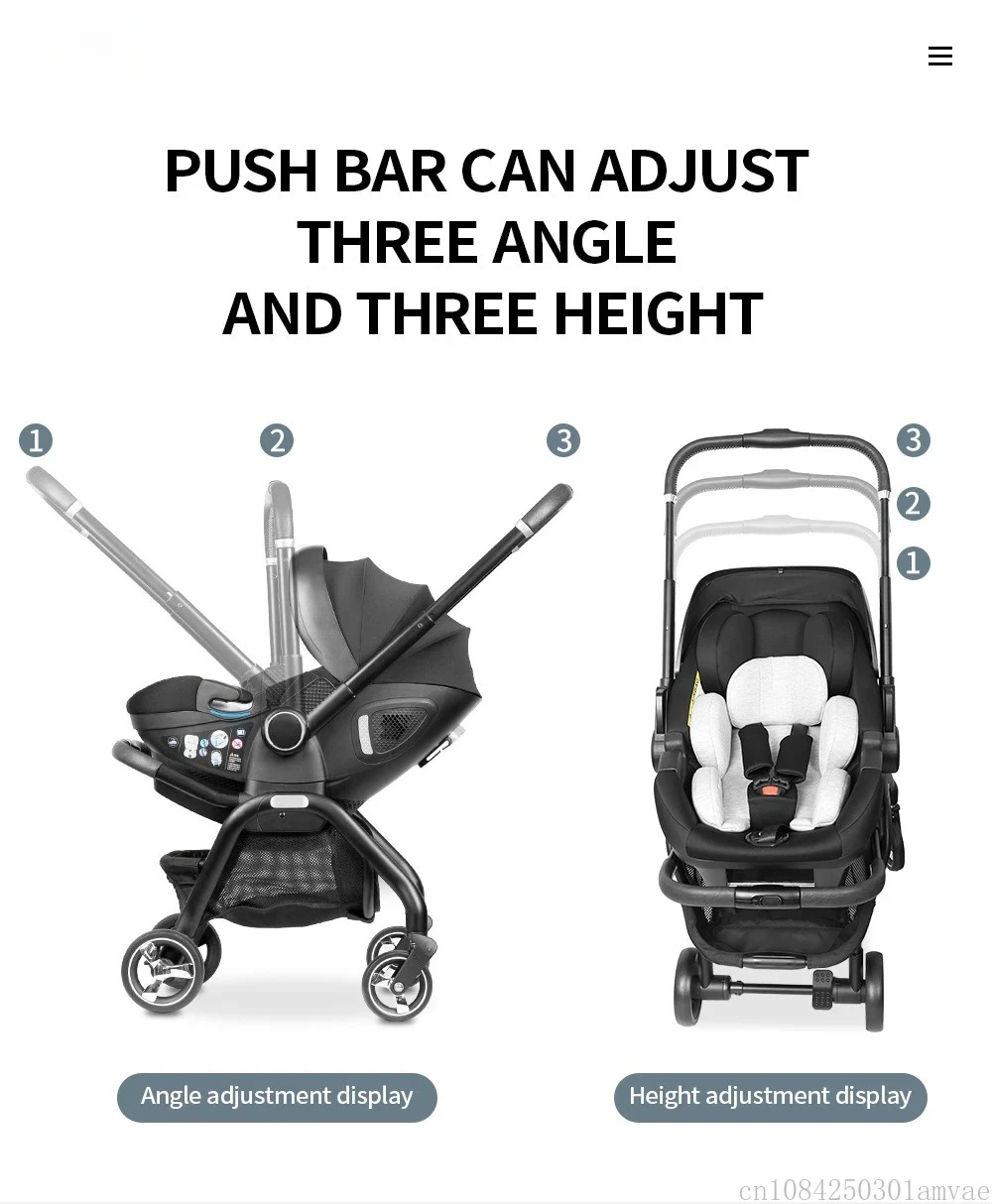 4-in-1 Baby Stroller with ISOFIX Base, Shipped From The EU, Includes Child Car Seat, Luxury Portable and Lightweight Newborn Stroller.