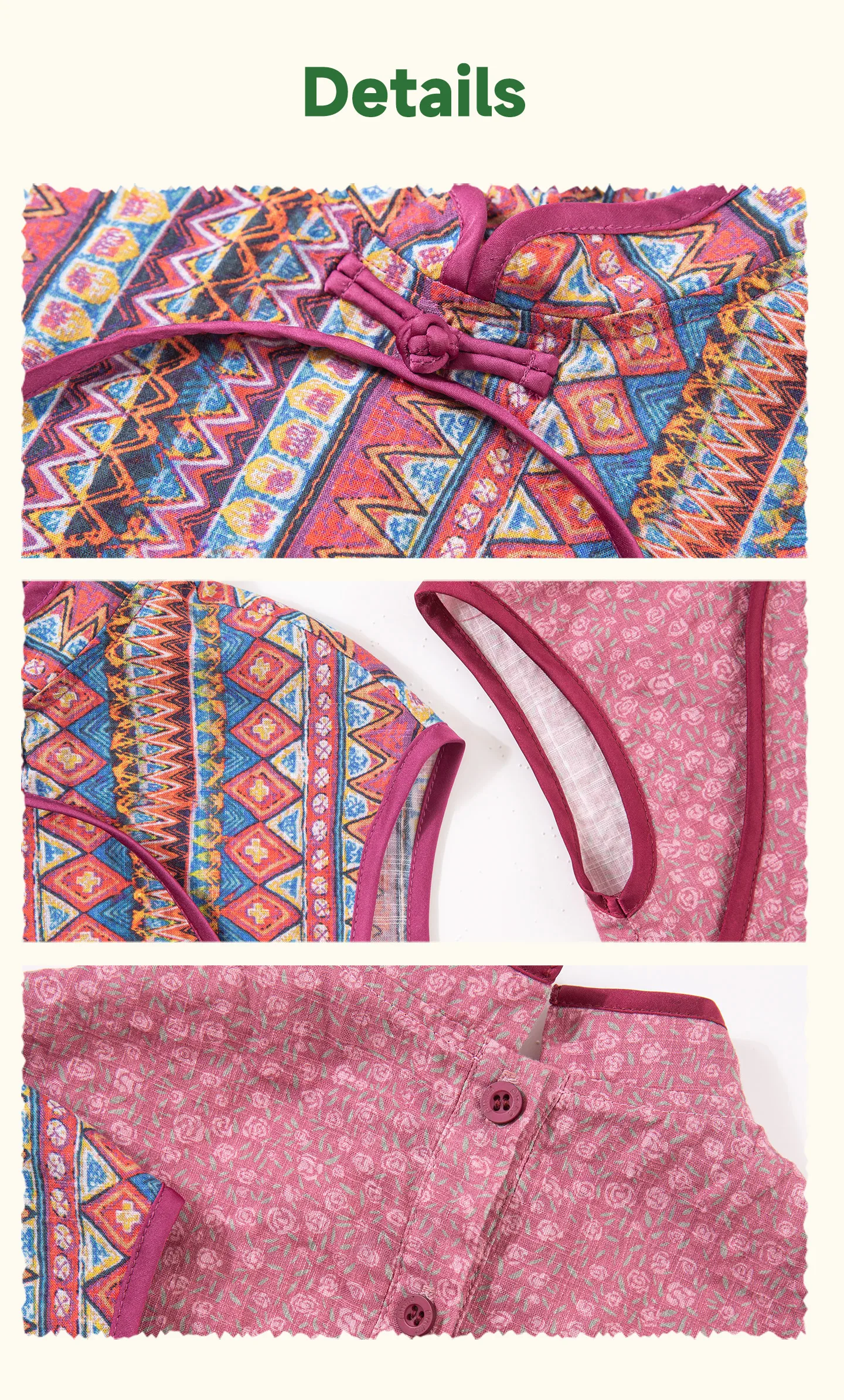 Amila 2026 Summer New Girls' Dress, New Chinese Style Retro Pattern Pan Buckle Stand Up Collar Cheongsam Skirt