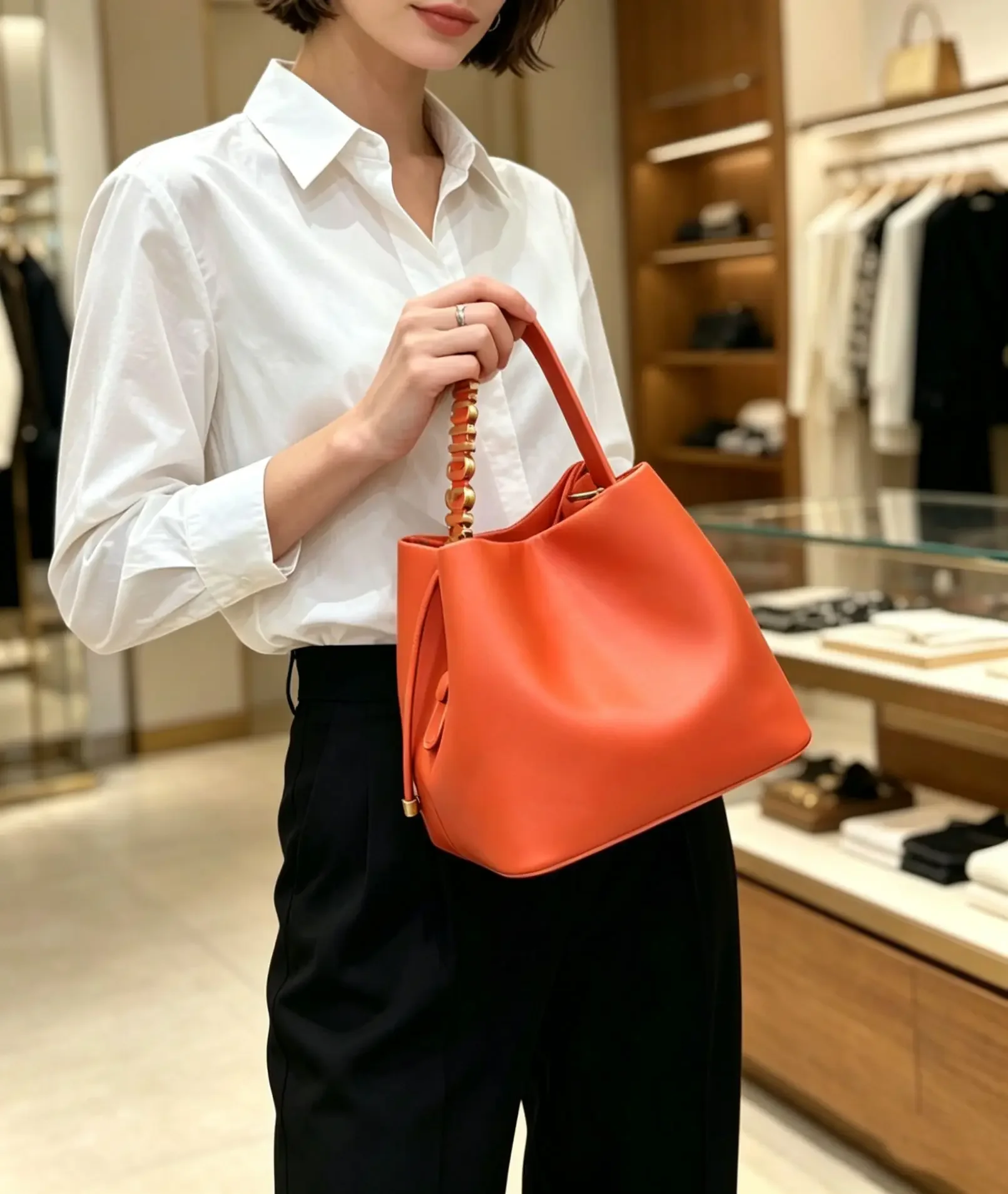 Women's Diaper Bag Fashionable Solid Color Shoulder Bag Designer Paris Style Large Capacity Casual Vintage Messenger Purse