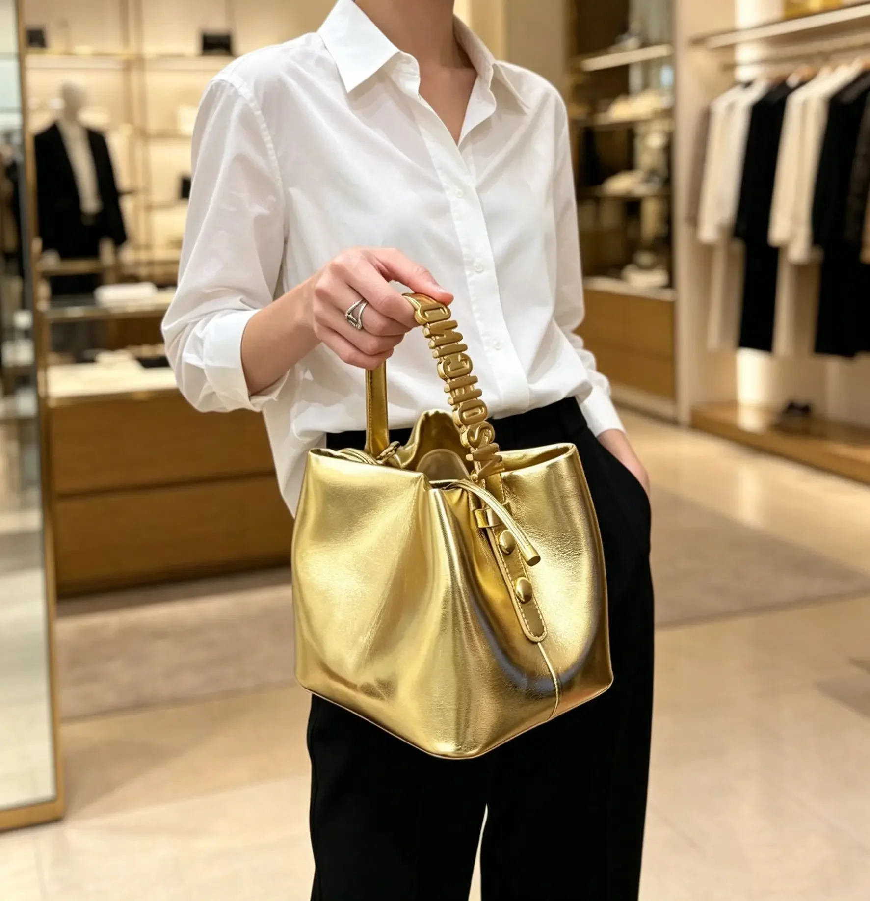 Women's Diaper Bag Fashionable Solid Color Shoulder Bag Designer Paris Style Large Capacity Casual Vintage Messenger Purse