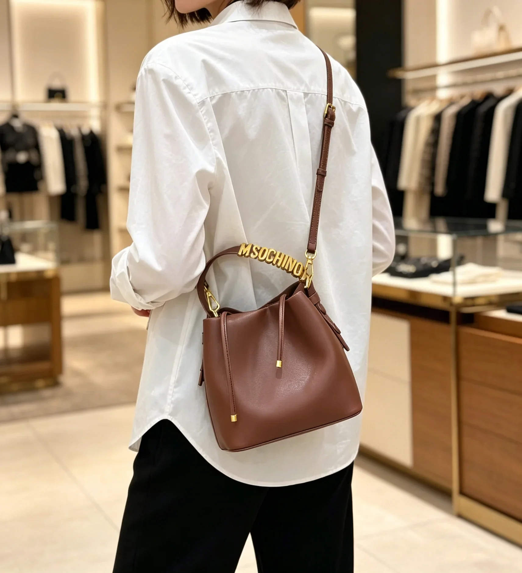Women's Diaper Bag Fashionable Solid Color Shoulder Bag Designer Paris Style Large Capacity Casual Vintage Messenger Purse